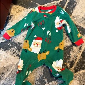 Carter's Green and Red Christmas Footie